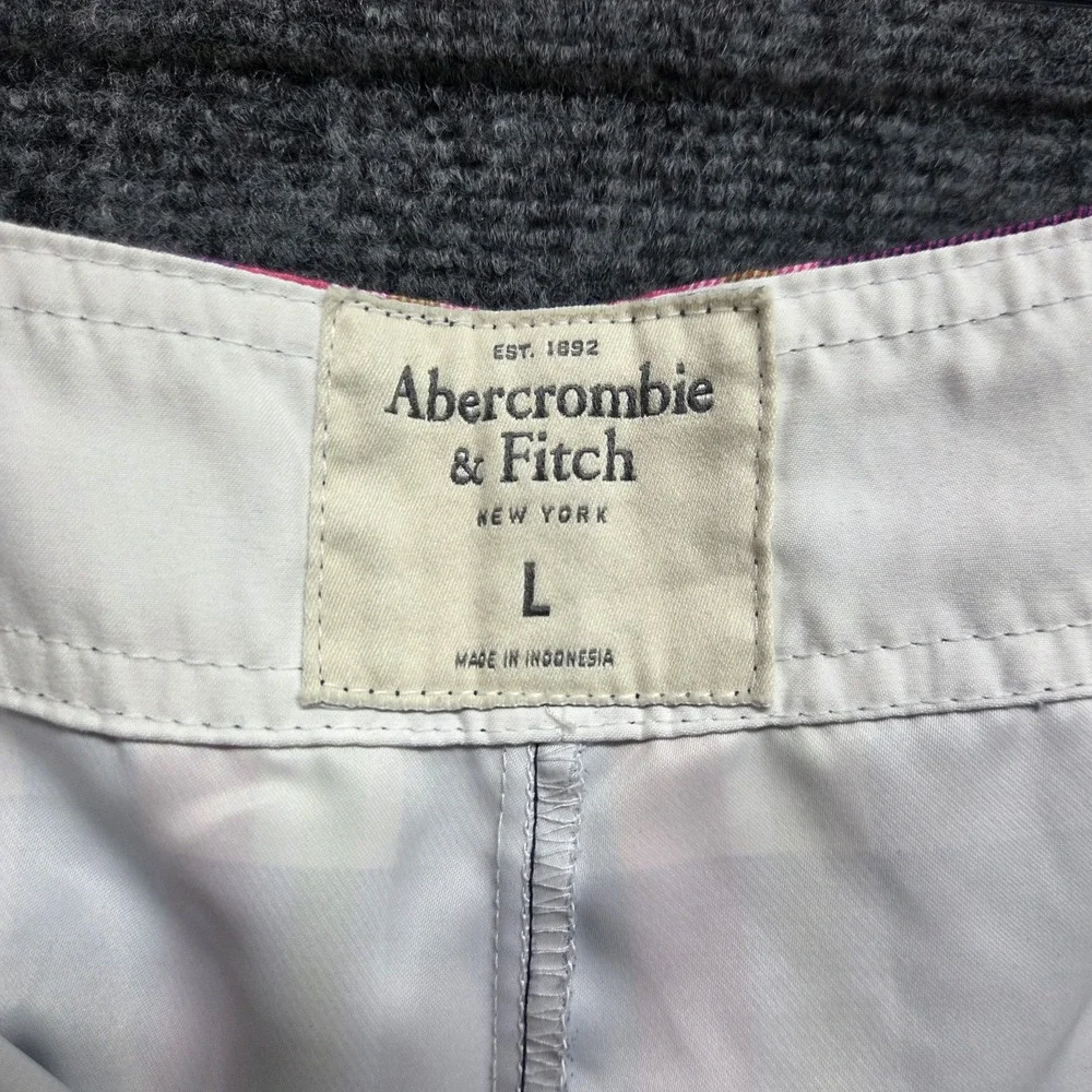 Abercrombie & Fitch Boardshorts Mens Large Plaid Beach Surf Boardwalk Unlined